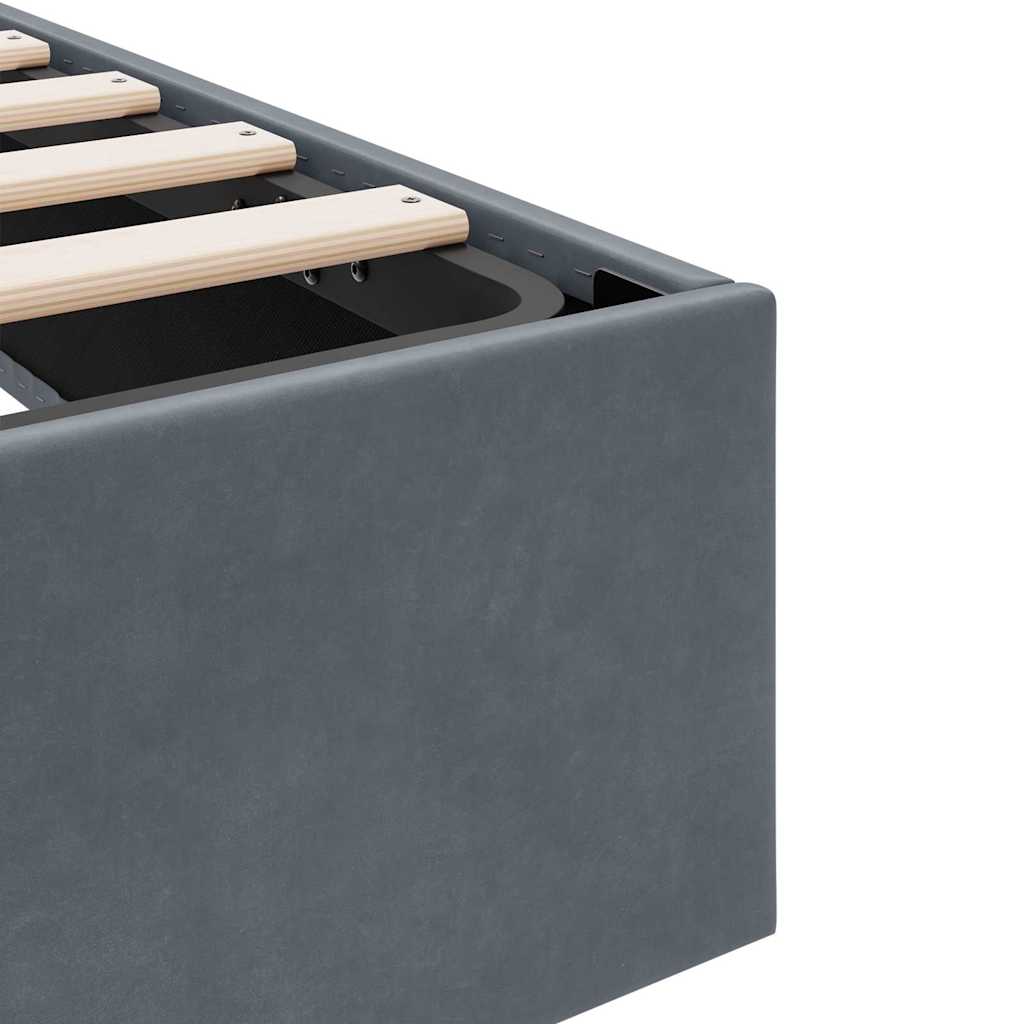 Krevet s od storage s pohranom Tamnosiva 153 x 203 cm Baršun