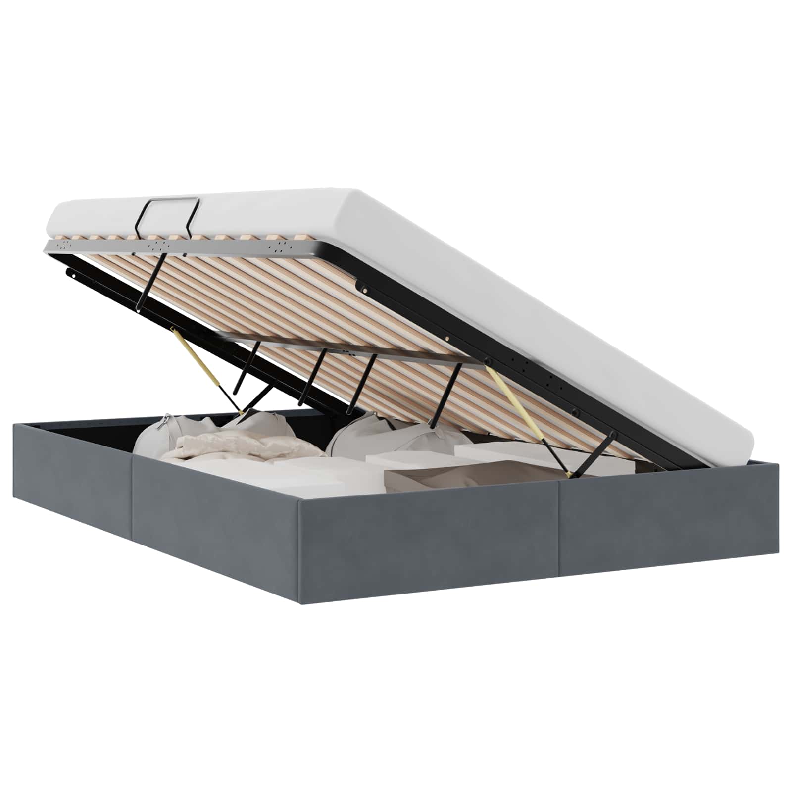 Krevet s od storage s pohranom Tamnosiva 153 x 203 cm Baršun
