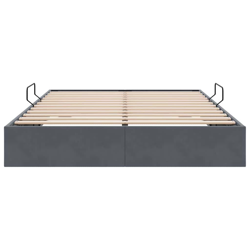 Krevet s od storage s pohranom Tamnosiva 153 x 203 cm Baršun