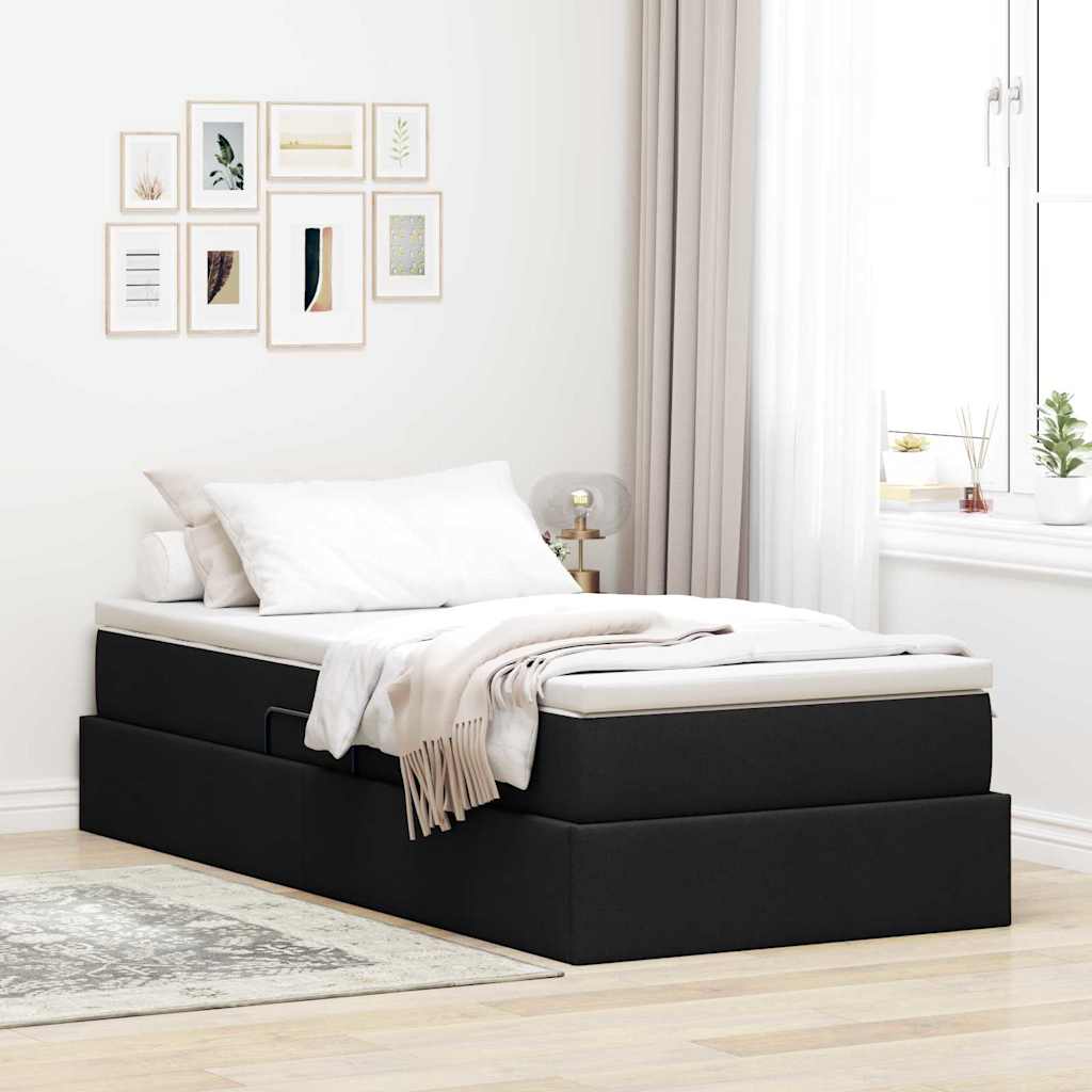 Krevet s madracem i skladištem Crna 90 x 190 cm Poliester