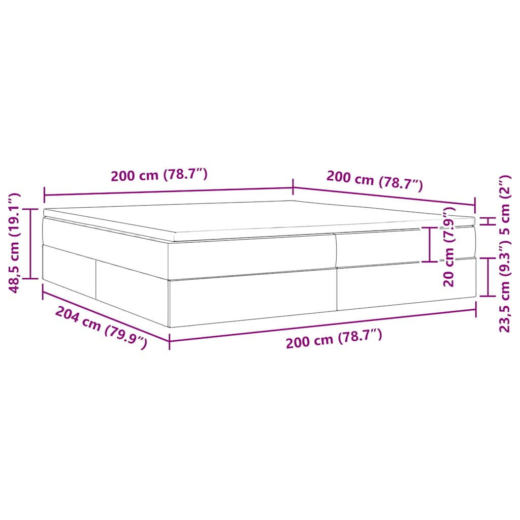 Krevet s madracem i skladištem Krema 200 x 200 cm Poliester