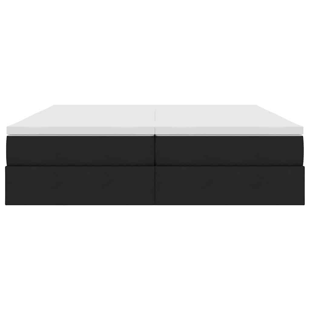 Krevet s madracem i skladištem Crna 200 x 200 cm Poliester