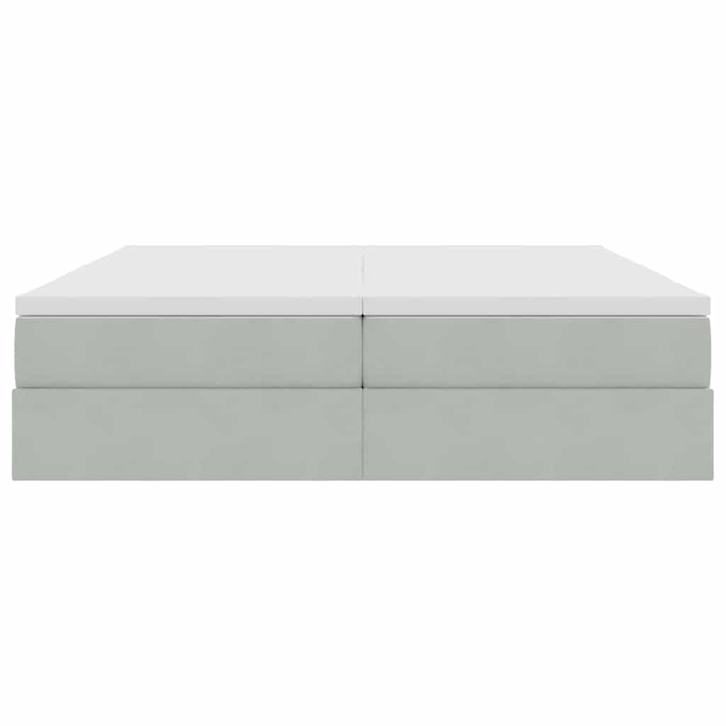 Krevet s madracem i skladištem Svijetlo siva 200 x 200 cm