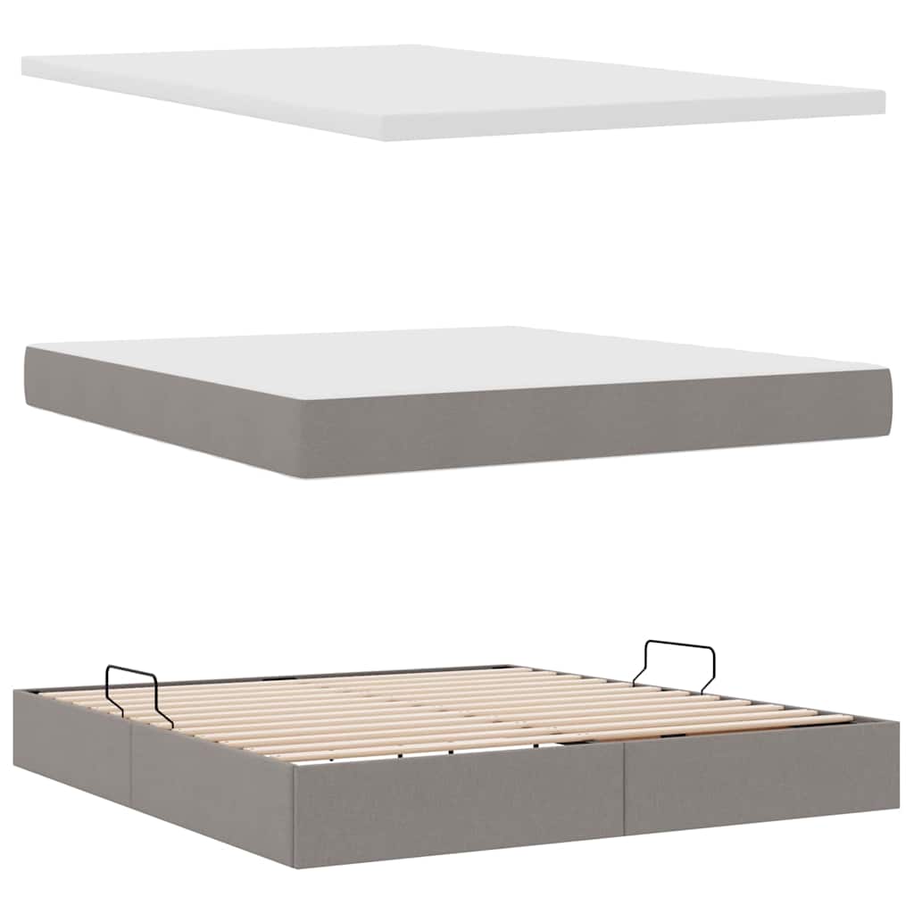 Krevet s madracem i skladištem Sivo-smeđa 160 x 200 cm