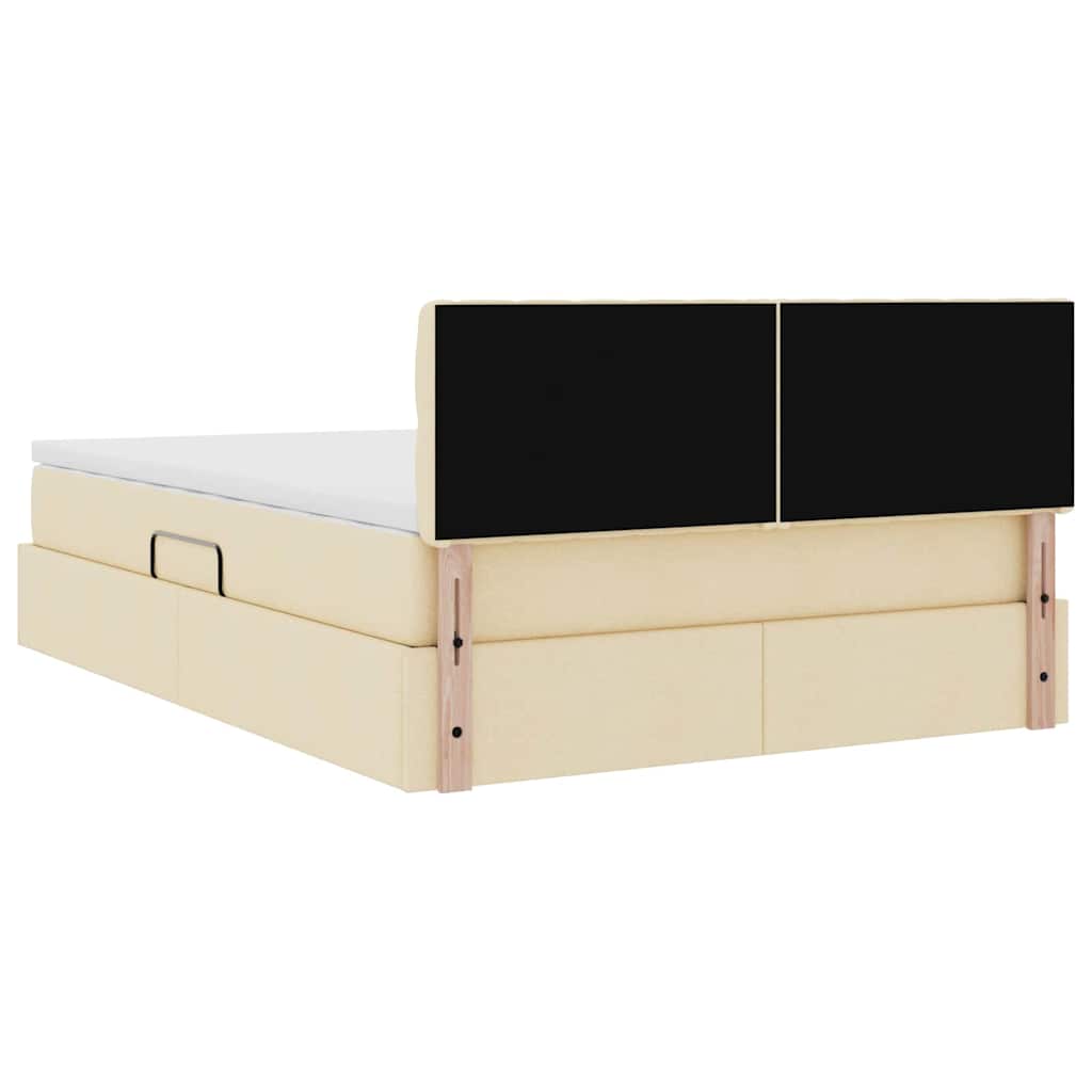 Krevet s madracem i skladištem s madracem Krema 140 x 200 cm