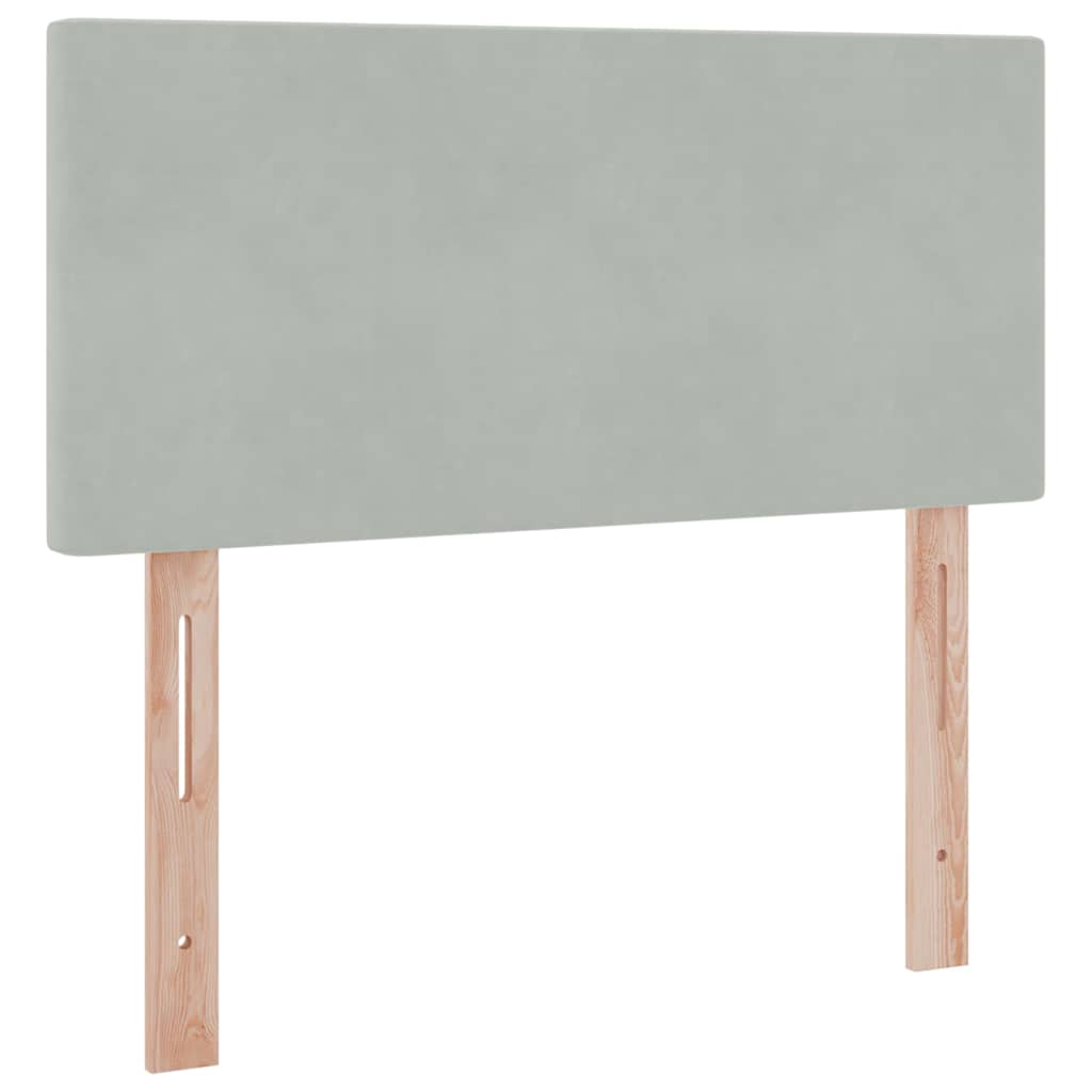 Krevet s od storage s madracem Svijetlo siva 90 x 190 cm Baršun