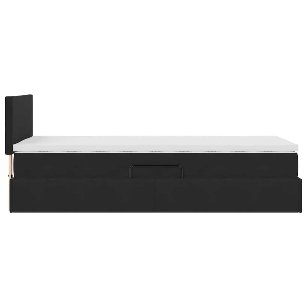 Krevet s od storage s madracem Crna 100 x 200 cm Baršun