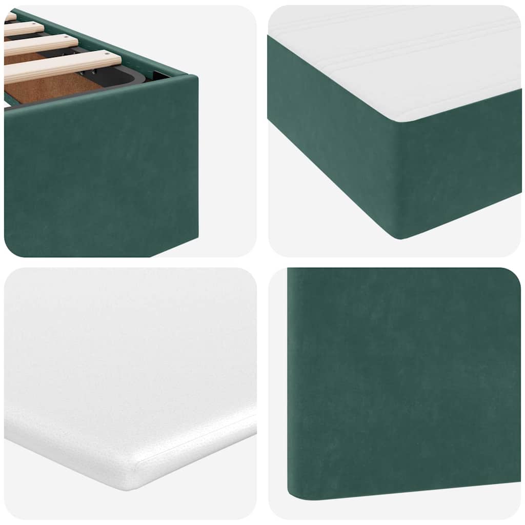 Krevet s od storage s madracem Tamnozelena 100 x 200 cm Baršun