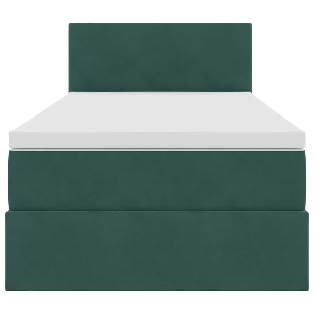 Krevet s od storage s madracem Tamnozelena 100 x 200 cm Baršun