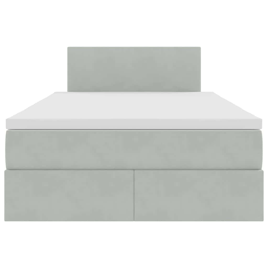 Krevet s od storage Svijetlo siva 120 x 190 cm Baršun
