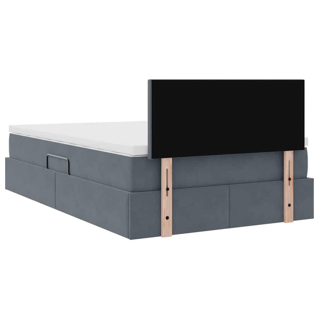 Krevet s od storage s madracem Tamno siva 120 x 190 cm Baršun