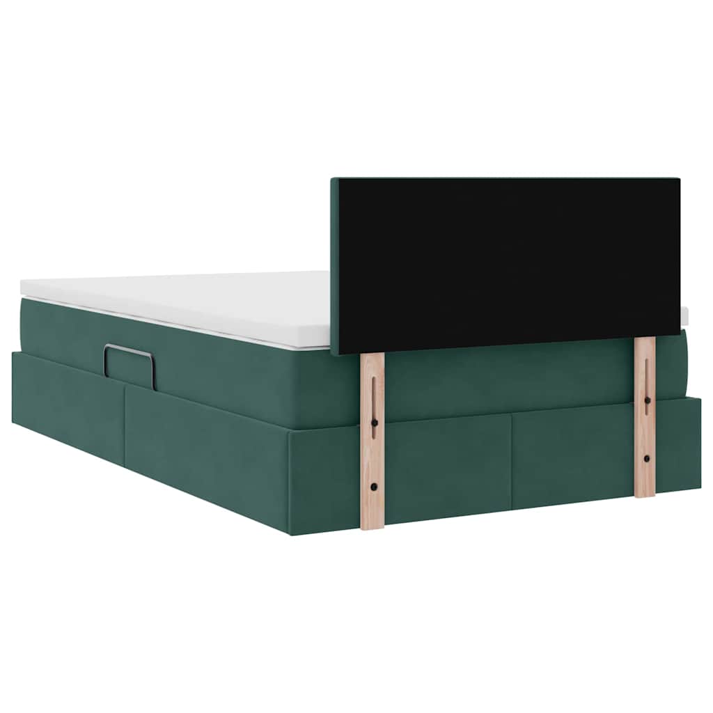 Krevet s od storage s madracem Tamnozelena 120 x 200 cm Baršun