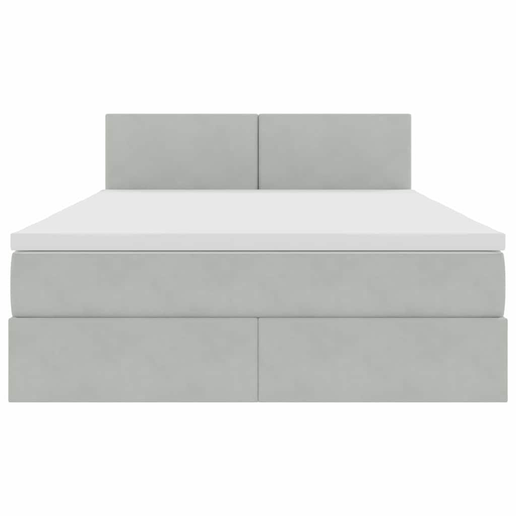 Krevet s od storage Svijetlo siva 140 x 190 cm Baršun