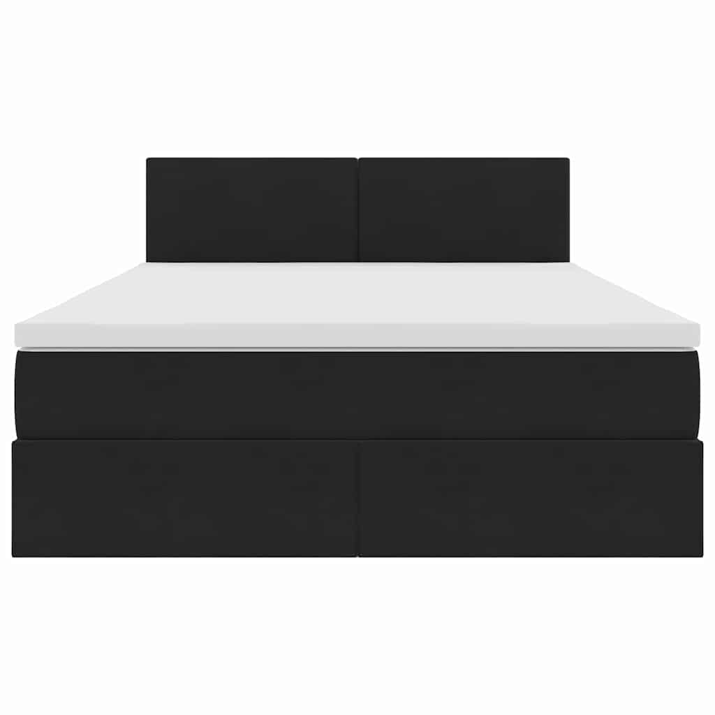 Krevet s od storage s madracem Crna 140 x 200 cm Baršun