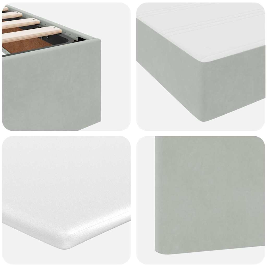 Krevet s od storage Svijetlo siva 160 x 200 cm Baršun