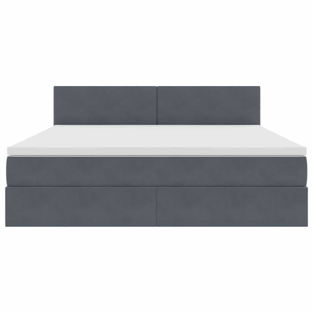 Krevet s od storage s madracem Tamno siva 160 x 200 cm Baršun