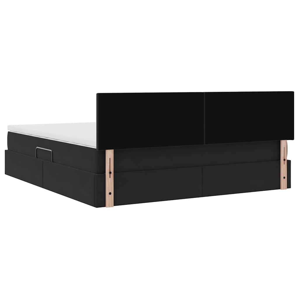 Krevet s od storage s madracem Crna 160 x 200 cm Baršun