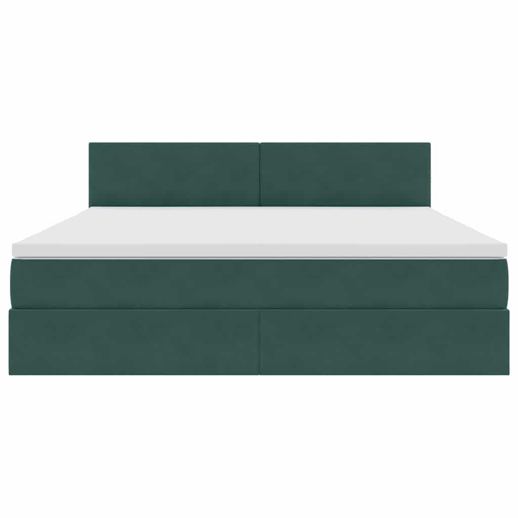 Krevet s od storage s madracem Tamnozelena 160 x 200 cm Baršun