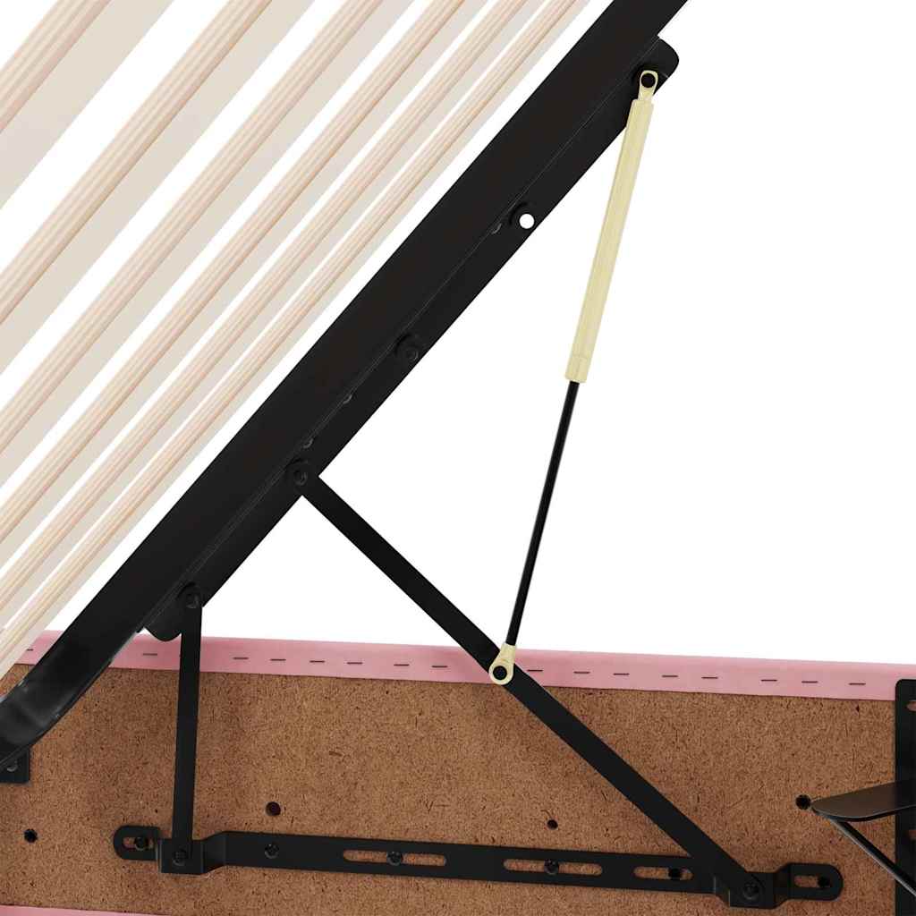 Krevet s od storage s madracem Ružičasta 160 x 200 cm Baršun