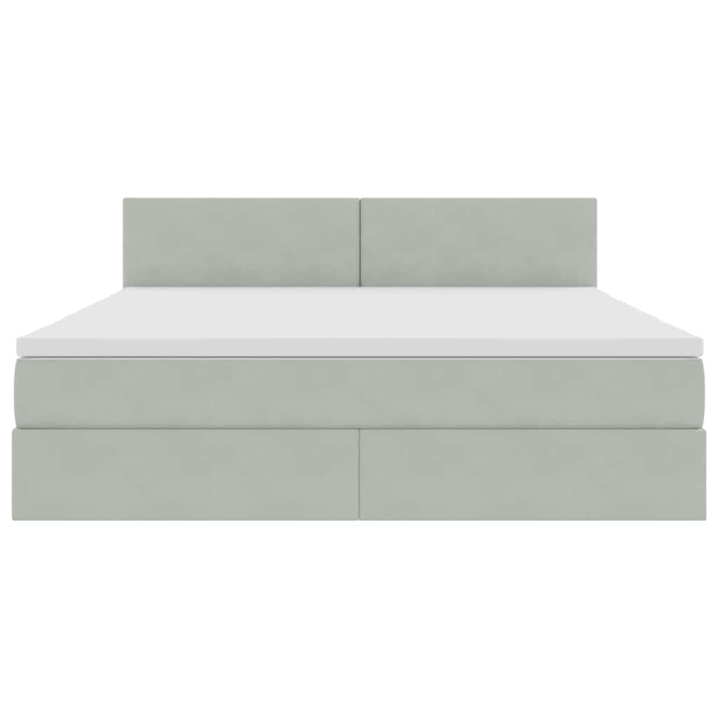 Krevet s od storage Svijetlo siva 180 x 200 cm Baršun