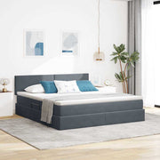 Krevet s od storage s madracem Tamno siva 180 x 200 cm Baršun