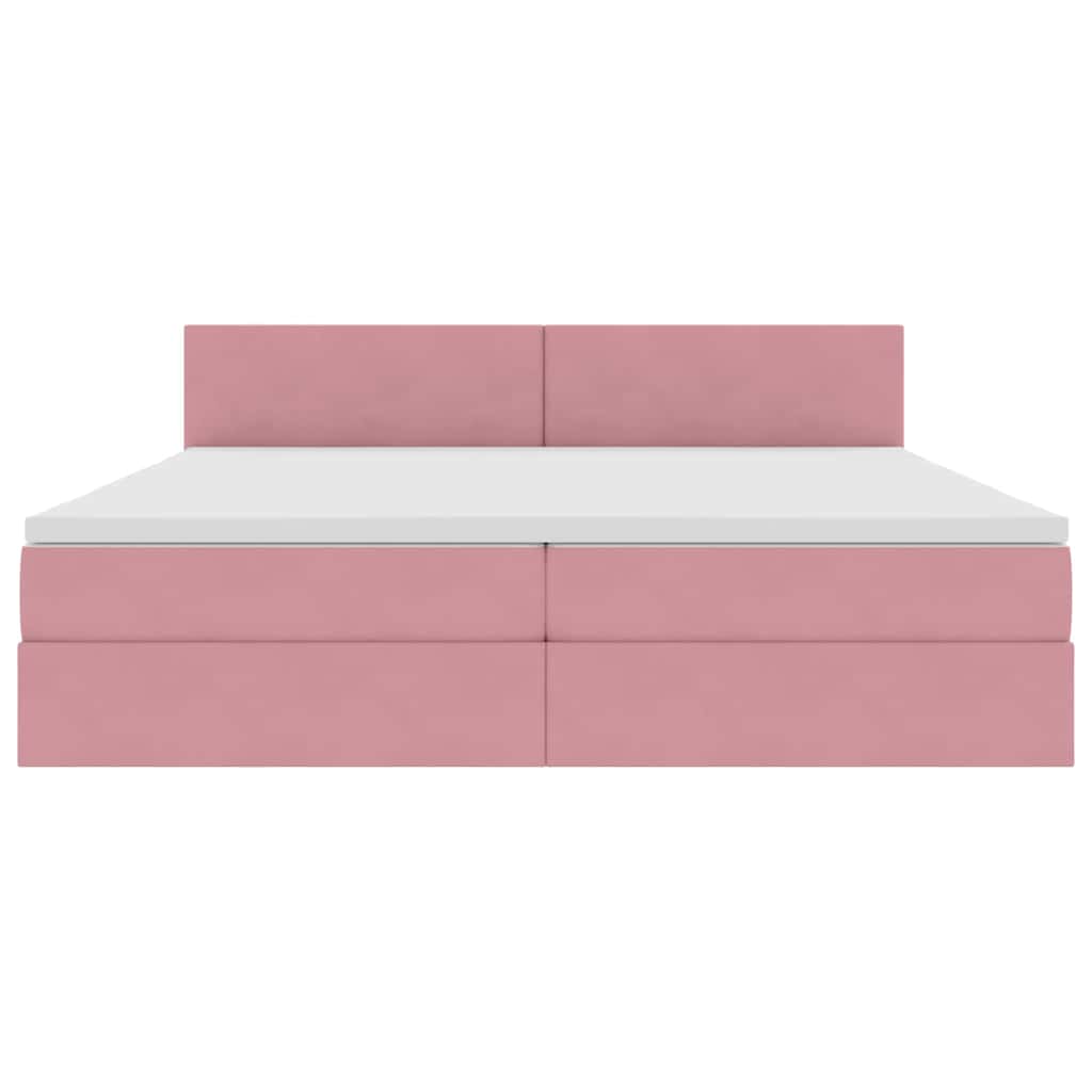Krevet s od storage s madracem Ružičasta 200 x 200 cm Baršun