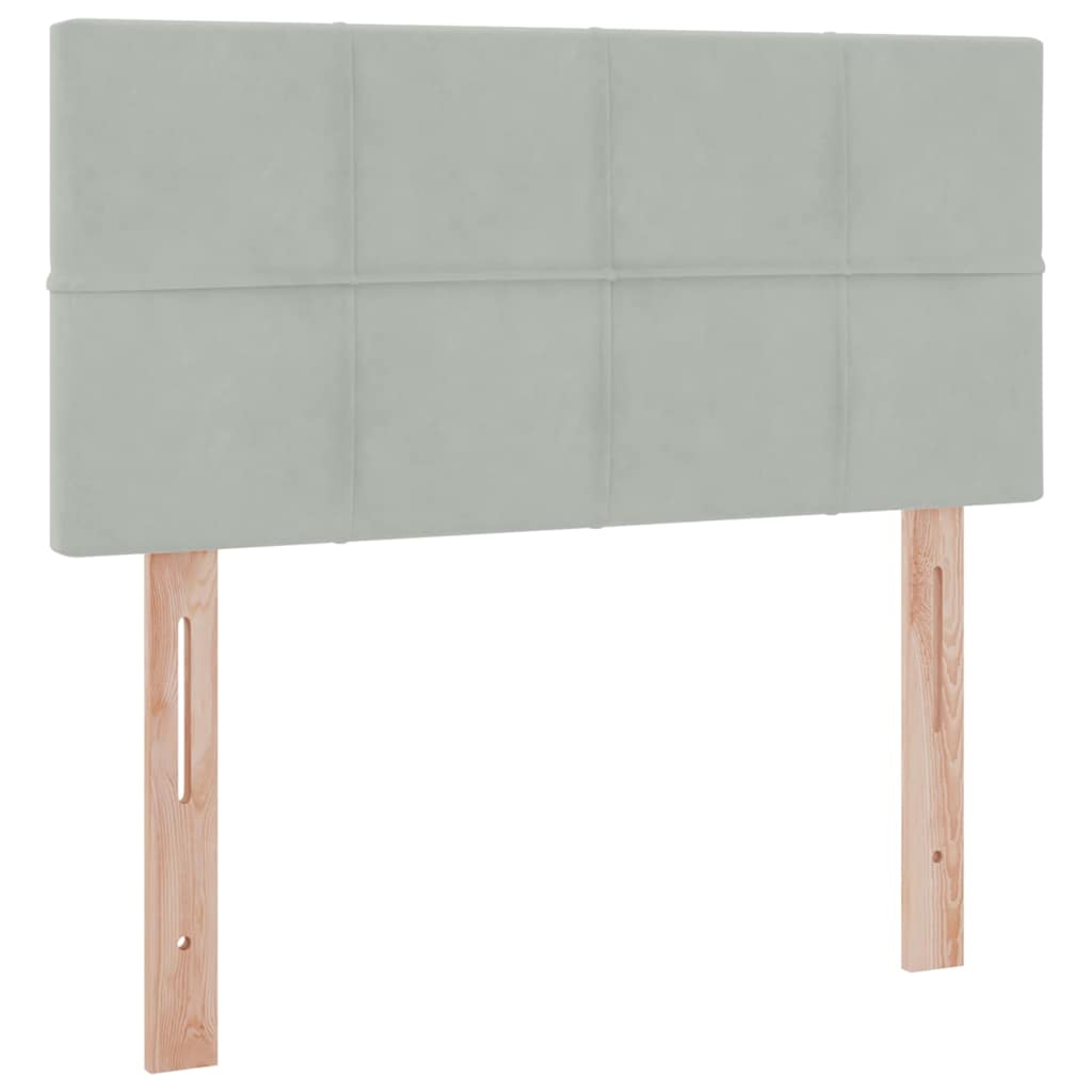 Krevet s od storage s madracem Svijetlo siva 90 x 190 cm Baršun