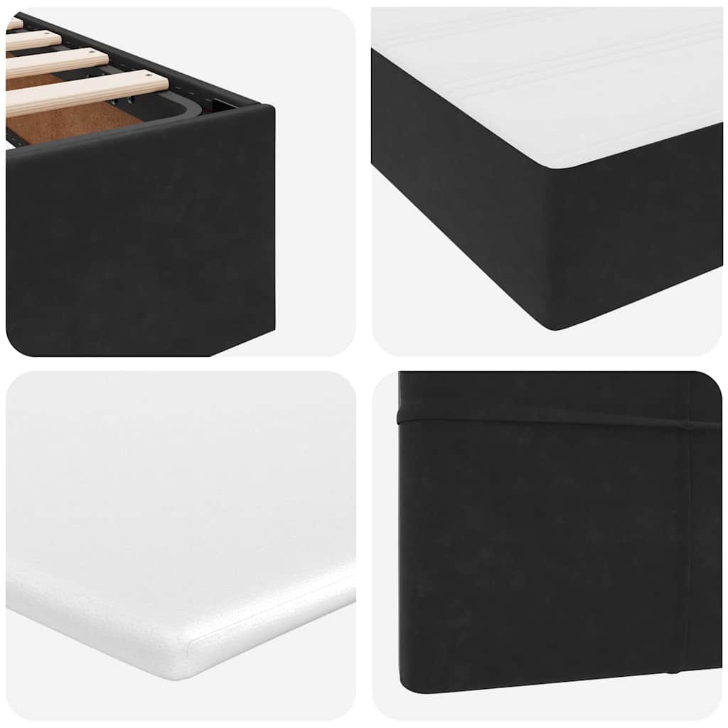 Krevet s od storage s madracem Crna 90 x 190 cm Baršun