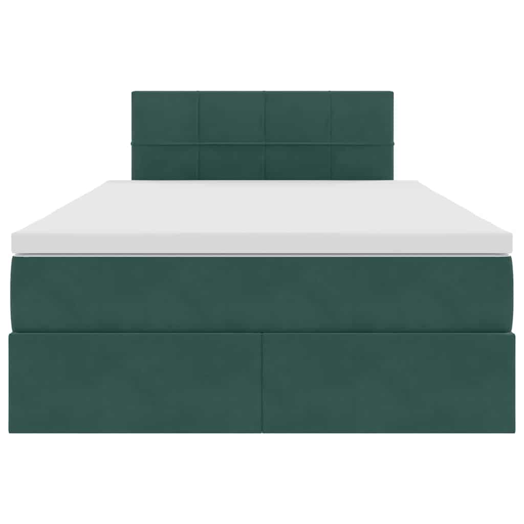 Krevet s od storage s madracem Tamnozelena 120 x 200 cm Baršun