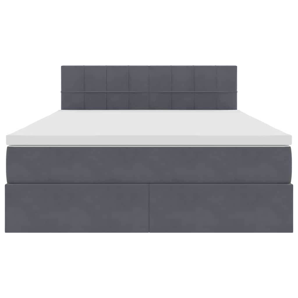 Krevet s od storage s madracem Tamno siva 140 x 200 cm Baršun