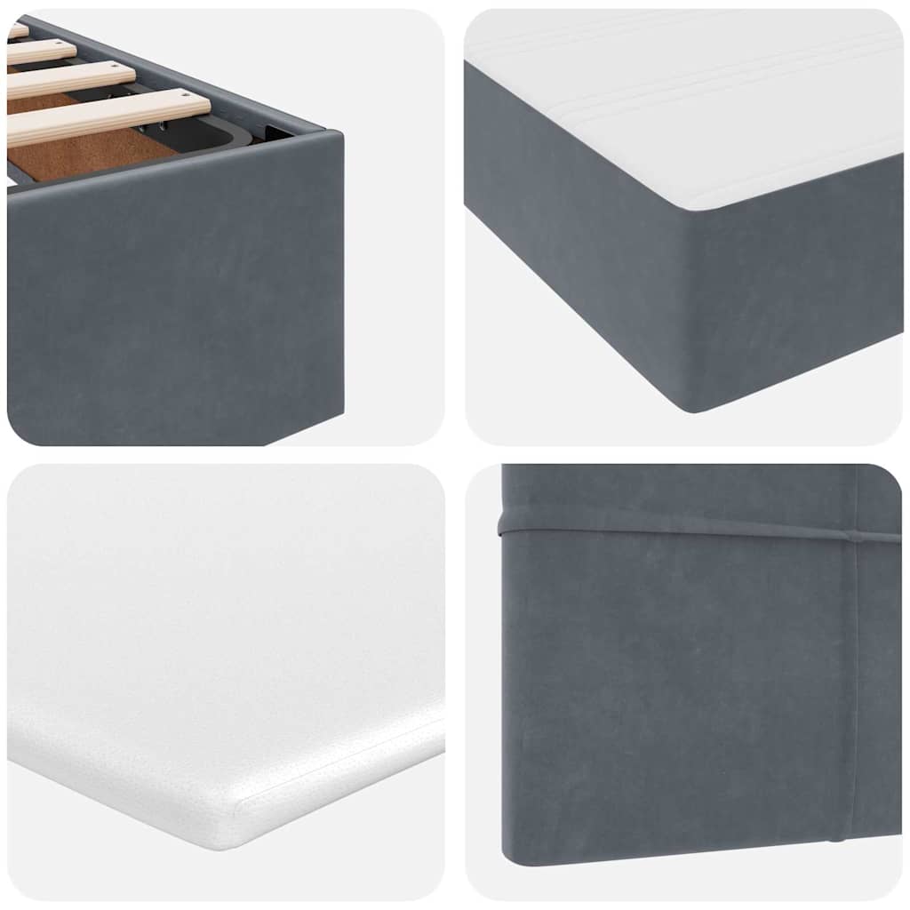 Krevet s od storage s madracem Tamno siva 160 x 200 cm Baršun