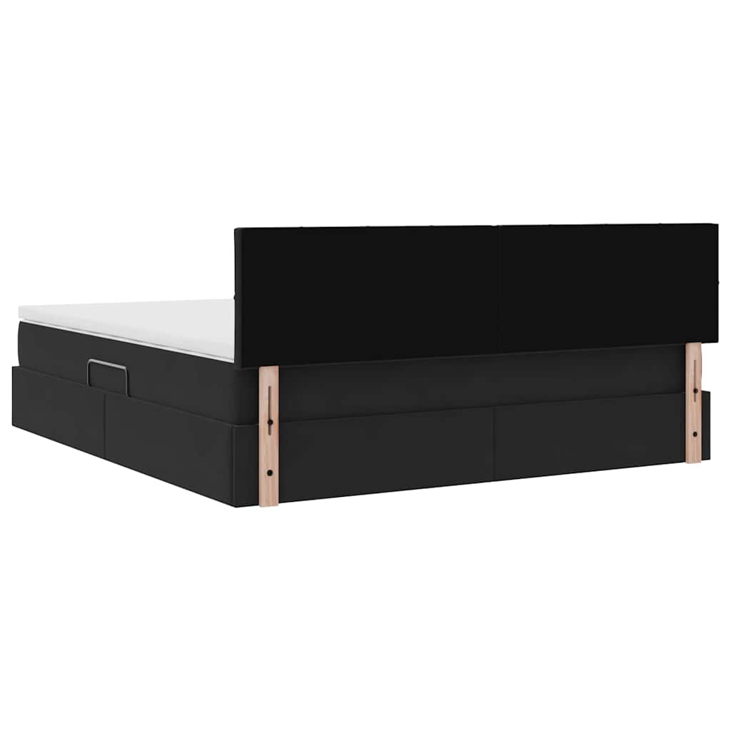Krevet s od storage s madracem Crna 160 x 200 cm Baršun