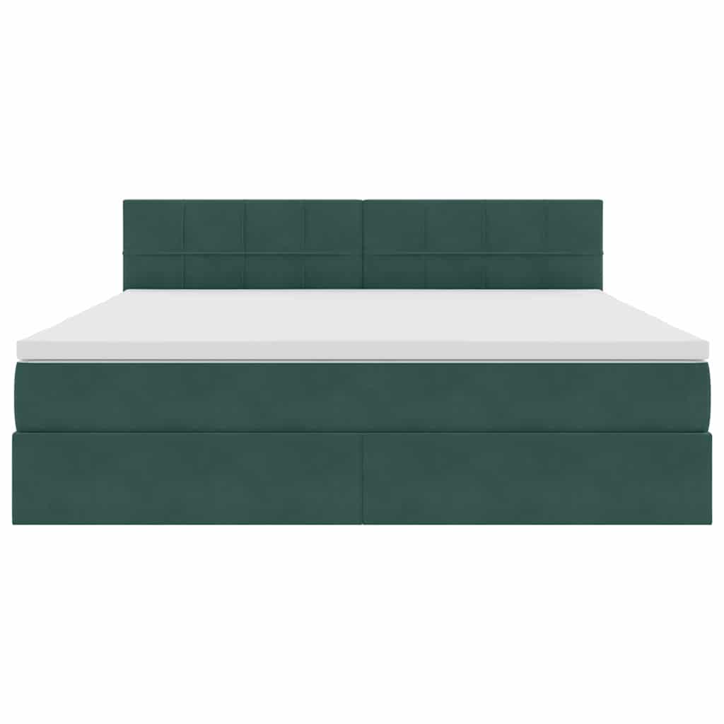 Krevet s od storage s madracem Tamnozelena 180 x 200 cm Baršun
