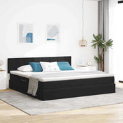 Krevet s od storage s madracem Crna 200 x 200 cm Baršun