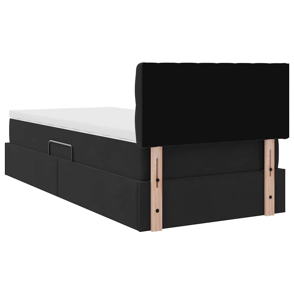 Krevet s od storage s madracem Crna 90 x 190 cm Baršun