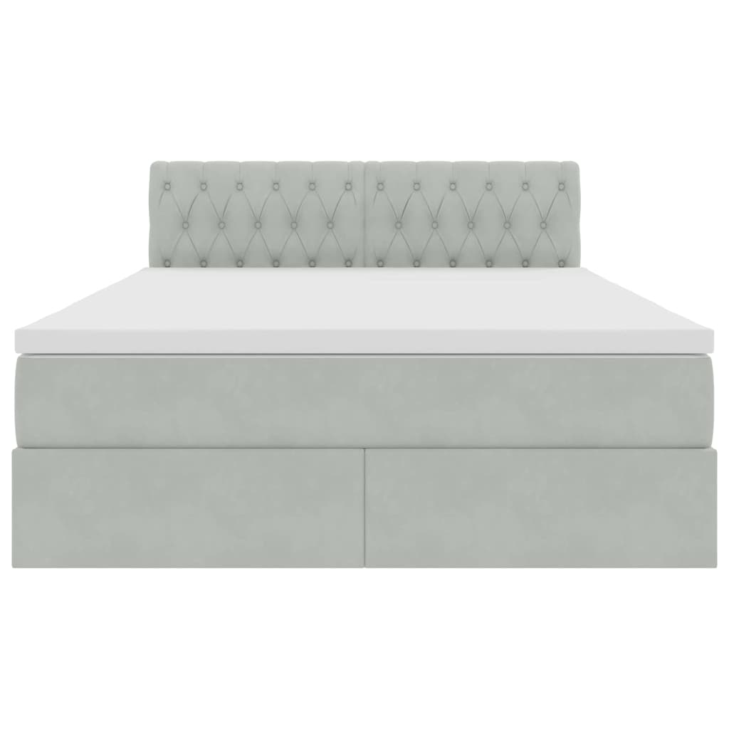 Krevet s od storage Svijetlo siva 140 x 190 cm Baršun