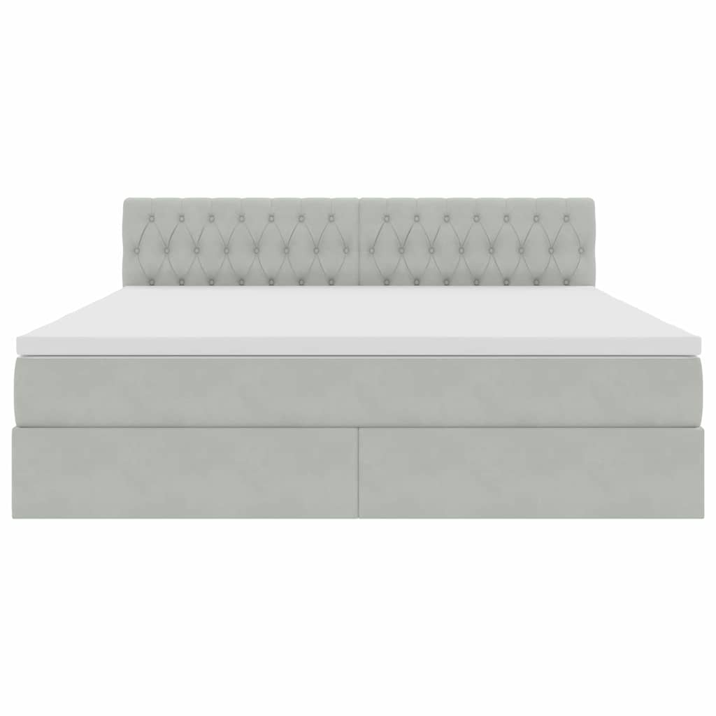Krevet s od storage Svijetlo siva 160 x 200 cm Baršun