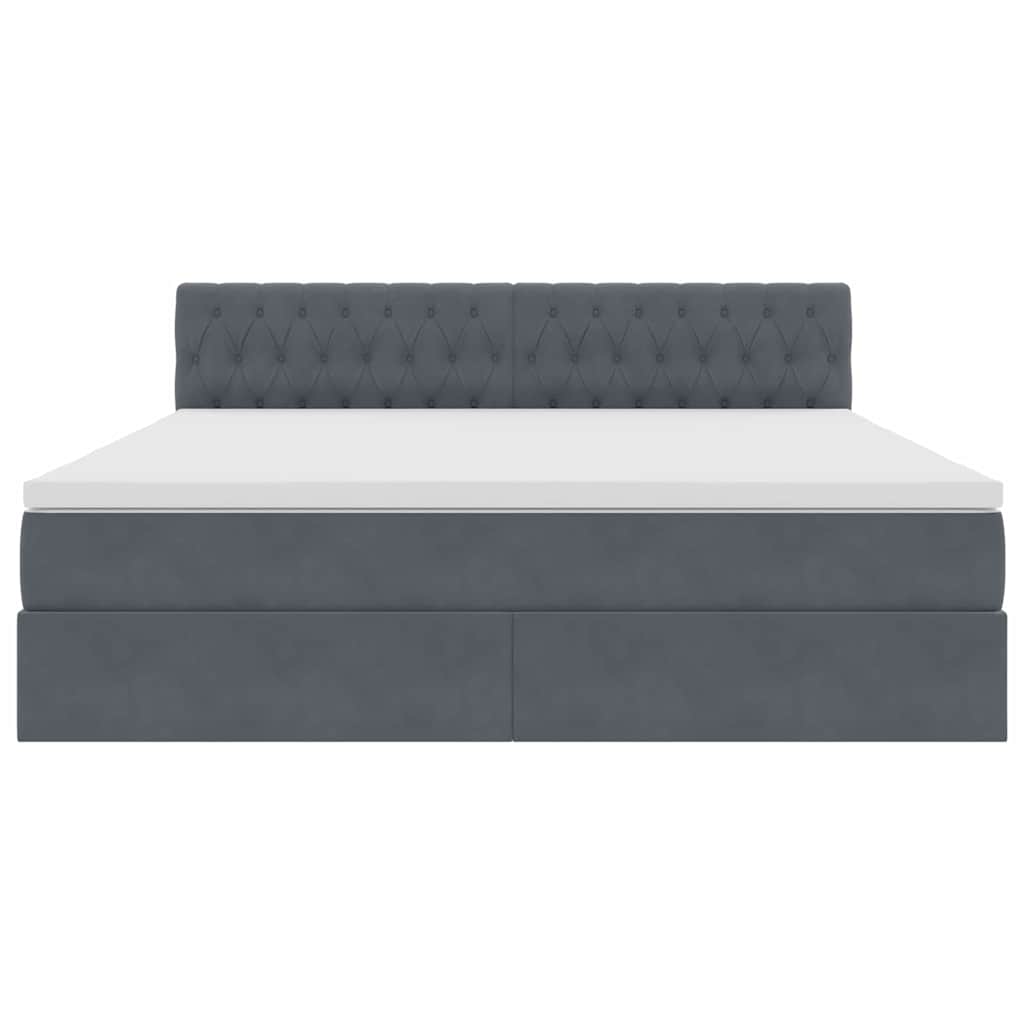 Krevet s od storage s madracem Tamno siva 180 x 200 cm Baršun