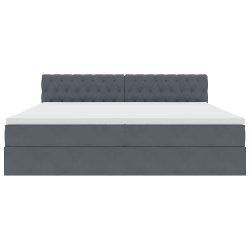 Krevet s od storage s madracem Tamno siva 200 x 200 cm Baršun