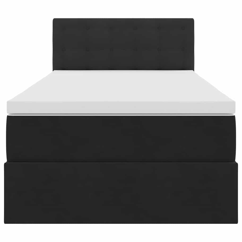 Krevet s od storage s madracem Crna 90 x 190 cm Baršun