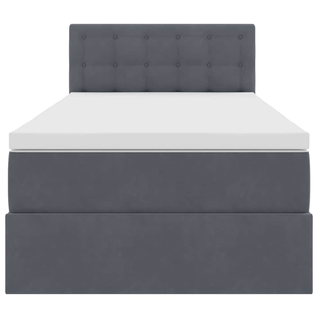 Krevet s od storage s madracem Tamno siva 90 x 200 cm Baršun