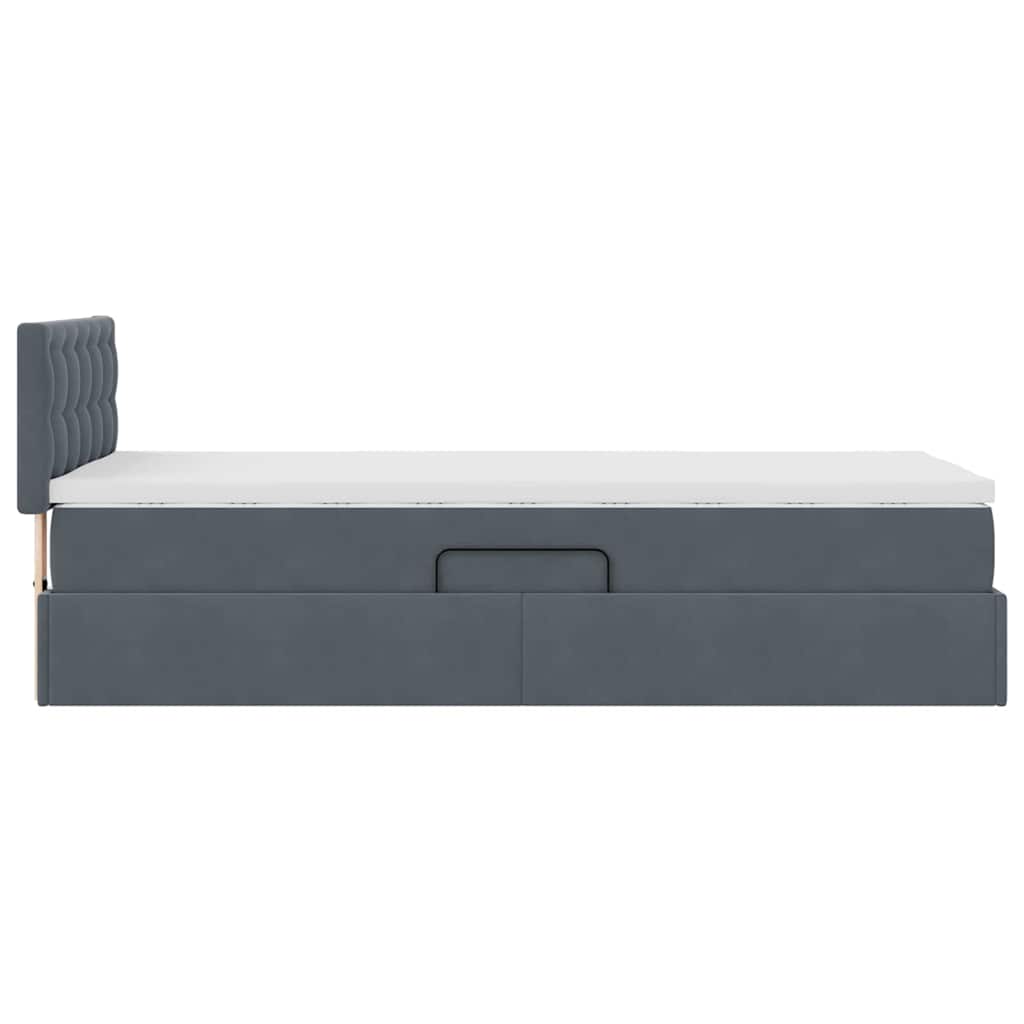 Krevet s od storage s madracem Tamno siva 90 x 200 cm Baršun