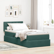 Krevet s od storage Tamnozelena 100 x 200 cm Baršun