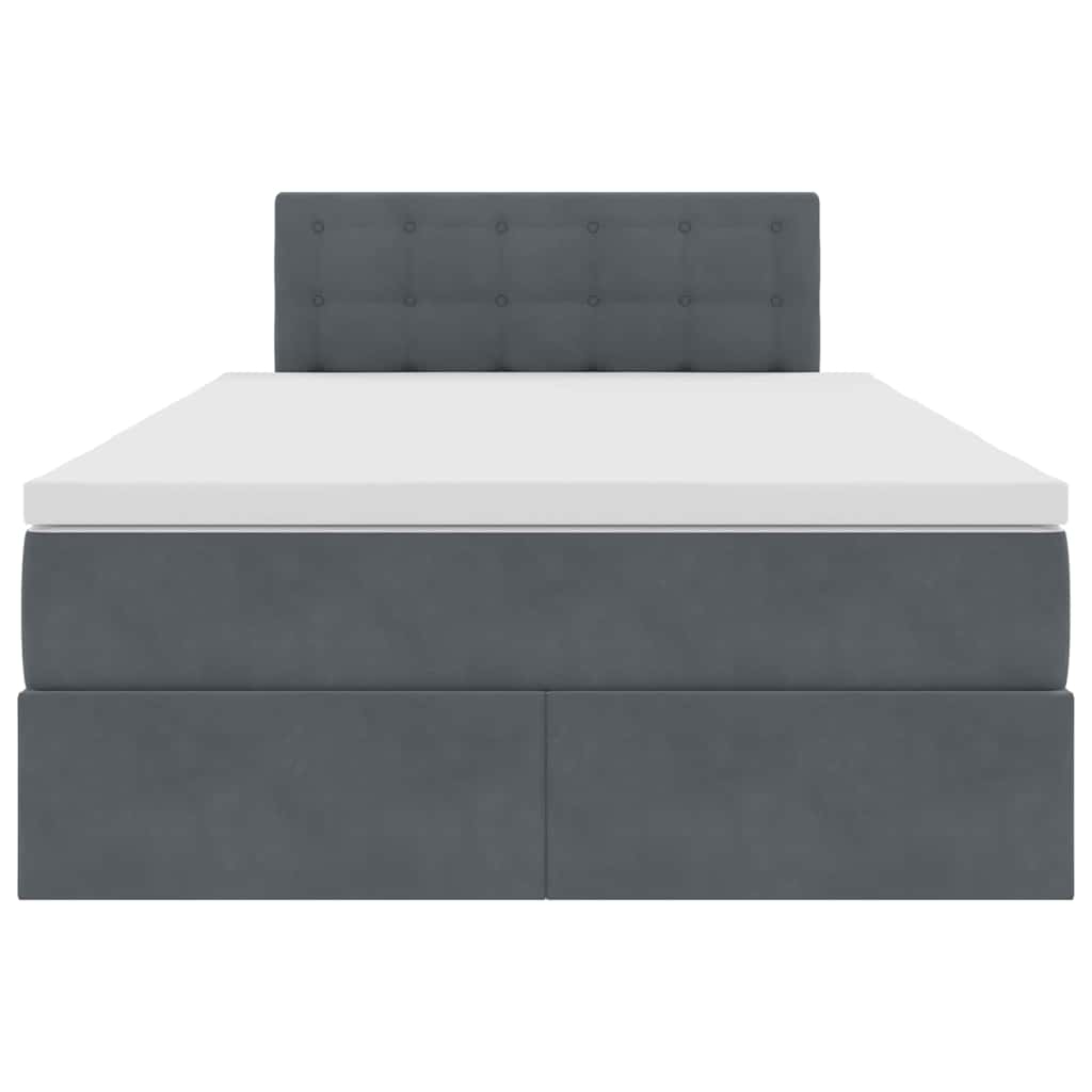 Krevet s od storage s madracem Tamno siva 120 x 200 cm Baršun