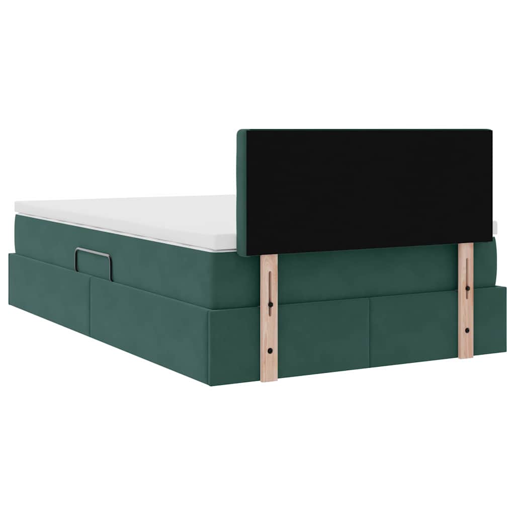 Krevet s od storage s madracem Tamnozelena 120 x 200 cm Baršun
