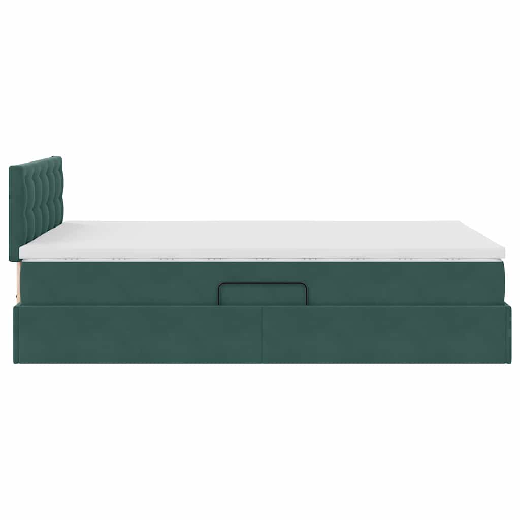 Krevet s od storage s madracem Tamnozelena 120 x 200 cm Baršun
