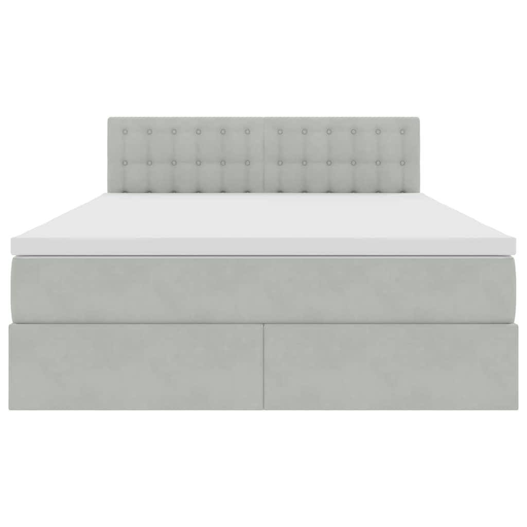 Krevet s od storage Svijetlo siva 140 x 190 cm Baršun