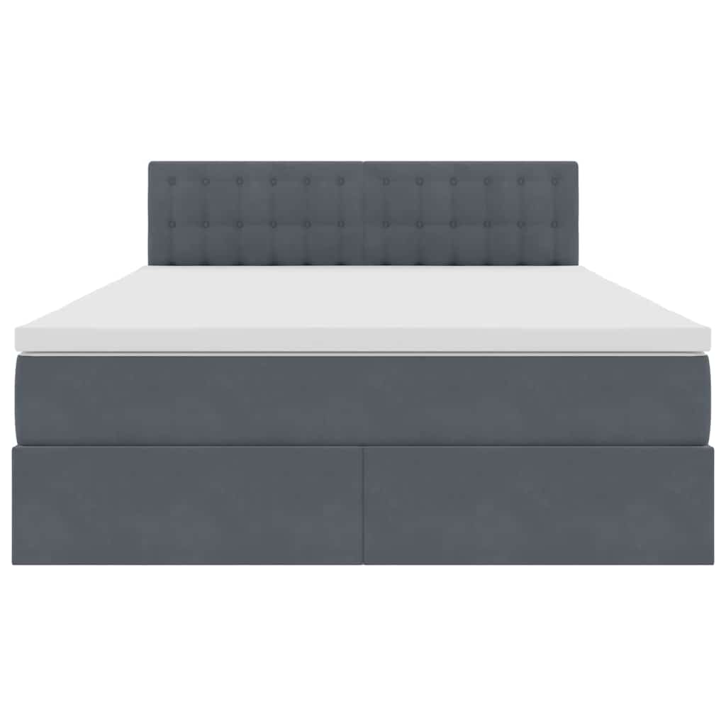 Krevet s od storage s madracem Tamno siva 140 x 200 cm Baršun