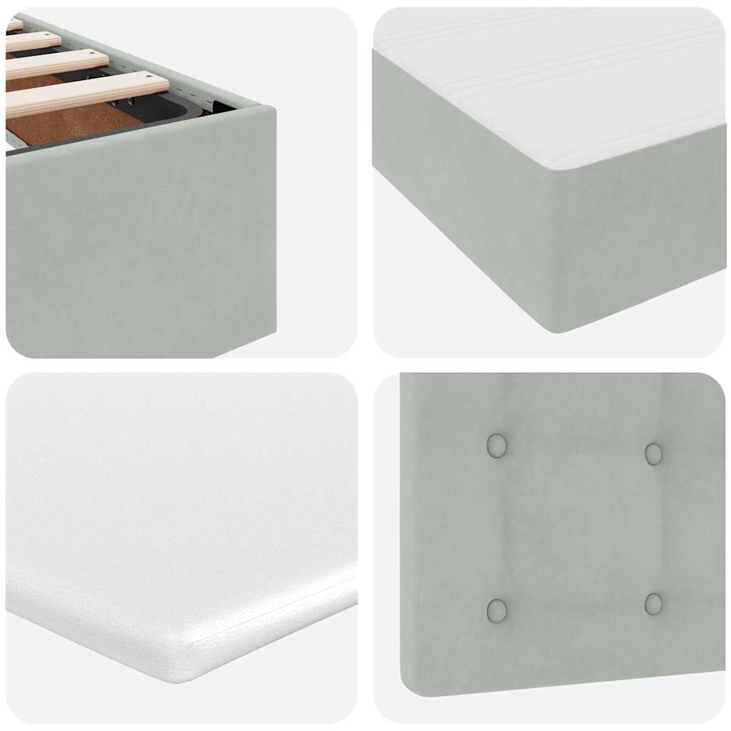 Krevet s od storage Svijetlo siva 160 x 200 cm Baršun