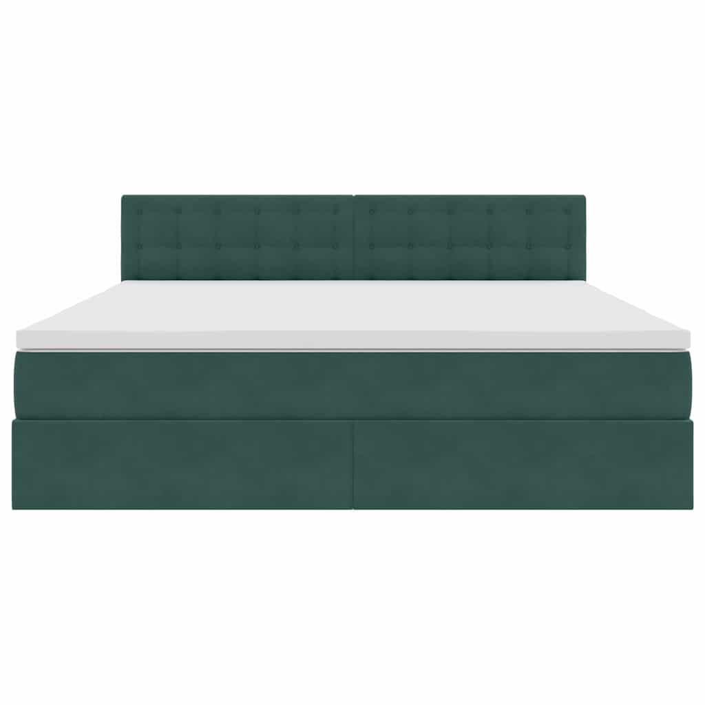 Krevet s od storage s madracem Tamnozelena 180 x 200 cm Baršun